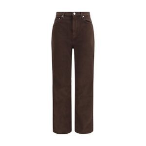 Loulou De Saison Brown Cotton Straight-Leg Women's Jeans